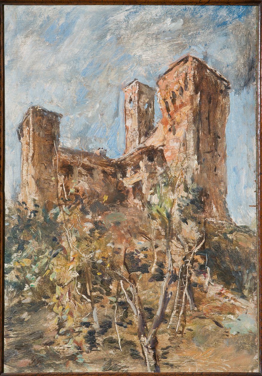 Maranellos slott (olja på plywood) av Giuseppe Graziosi