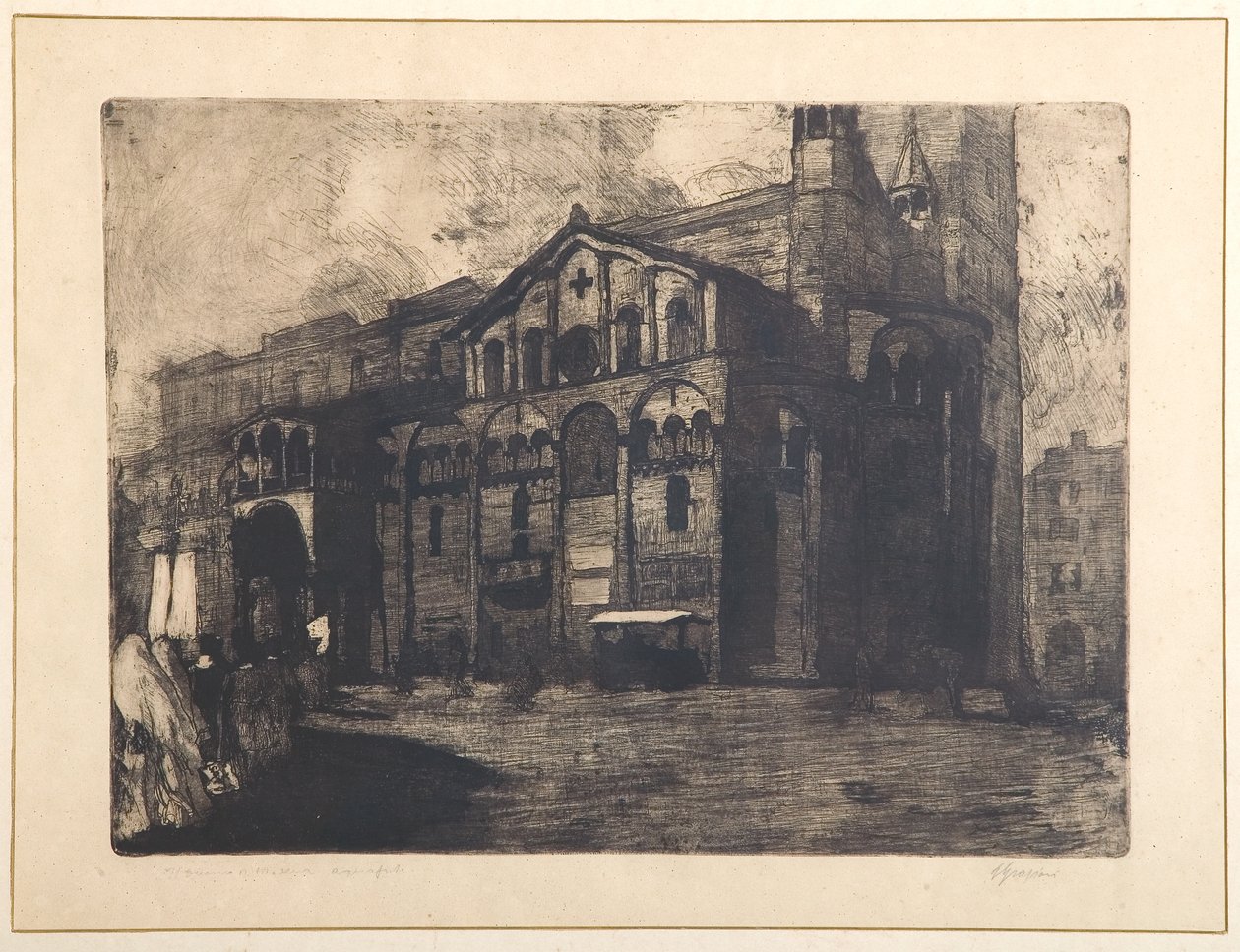 Duomo of Modena (etsning och akvatint på papper, tallrik) av Giuseppe Graziosi