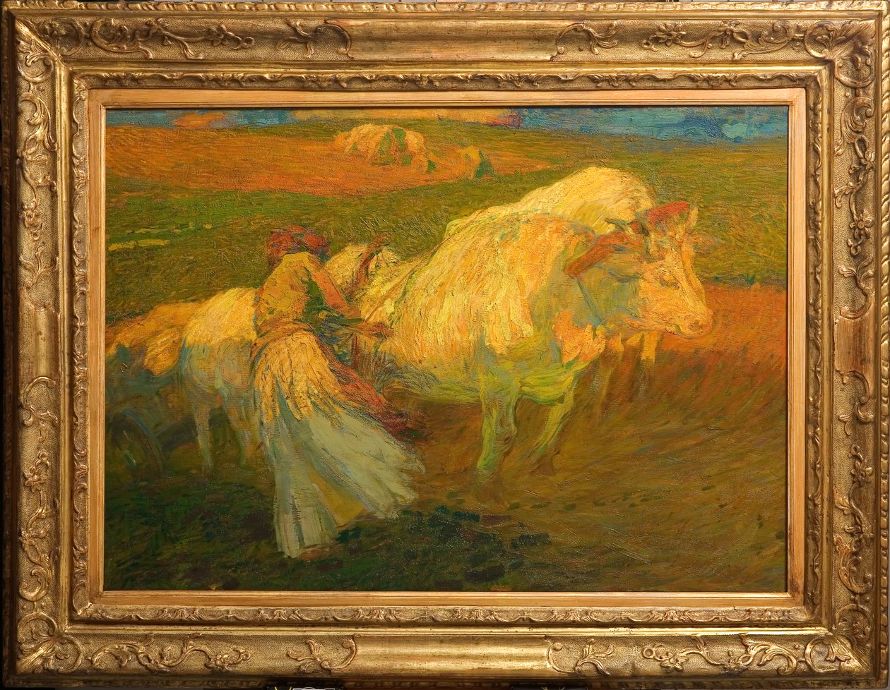 Plogningen (olja på kartong) av Giuseppe Graziosi