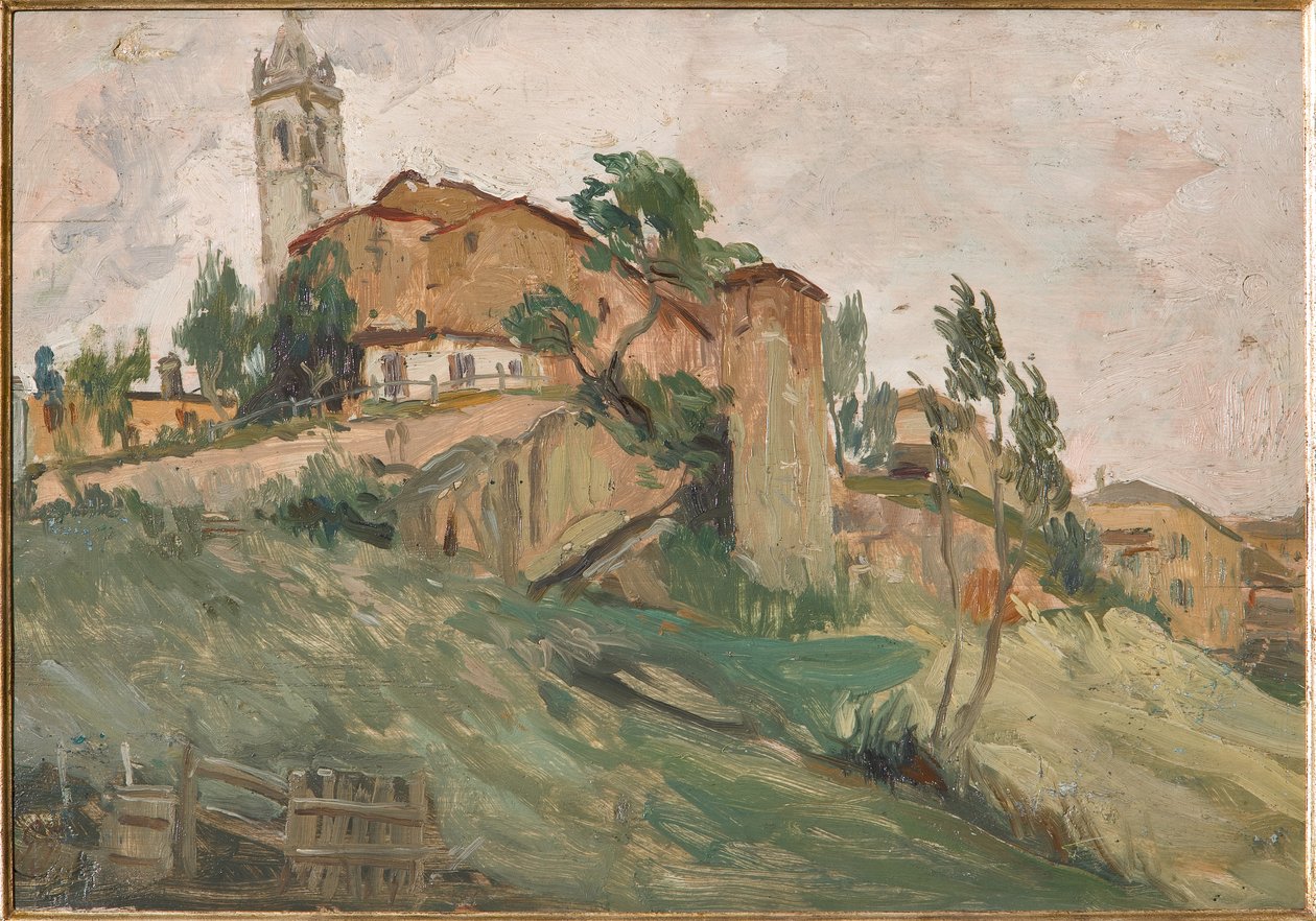 Savignanos fäste (olja på plywood) av Giuseppe Graziosi