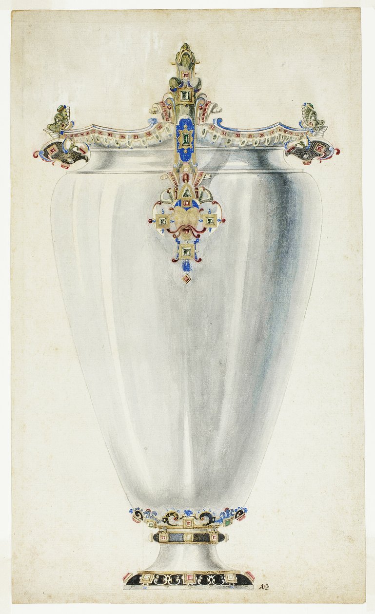 Monumental juvelsmyckad vas av Giuseppe Grisoni