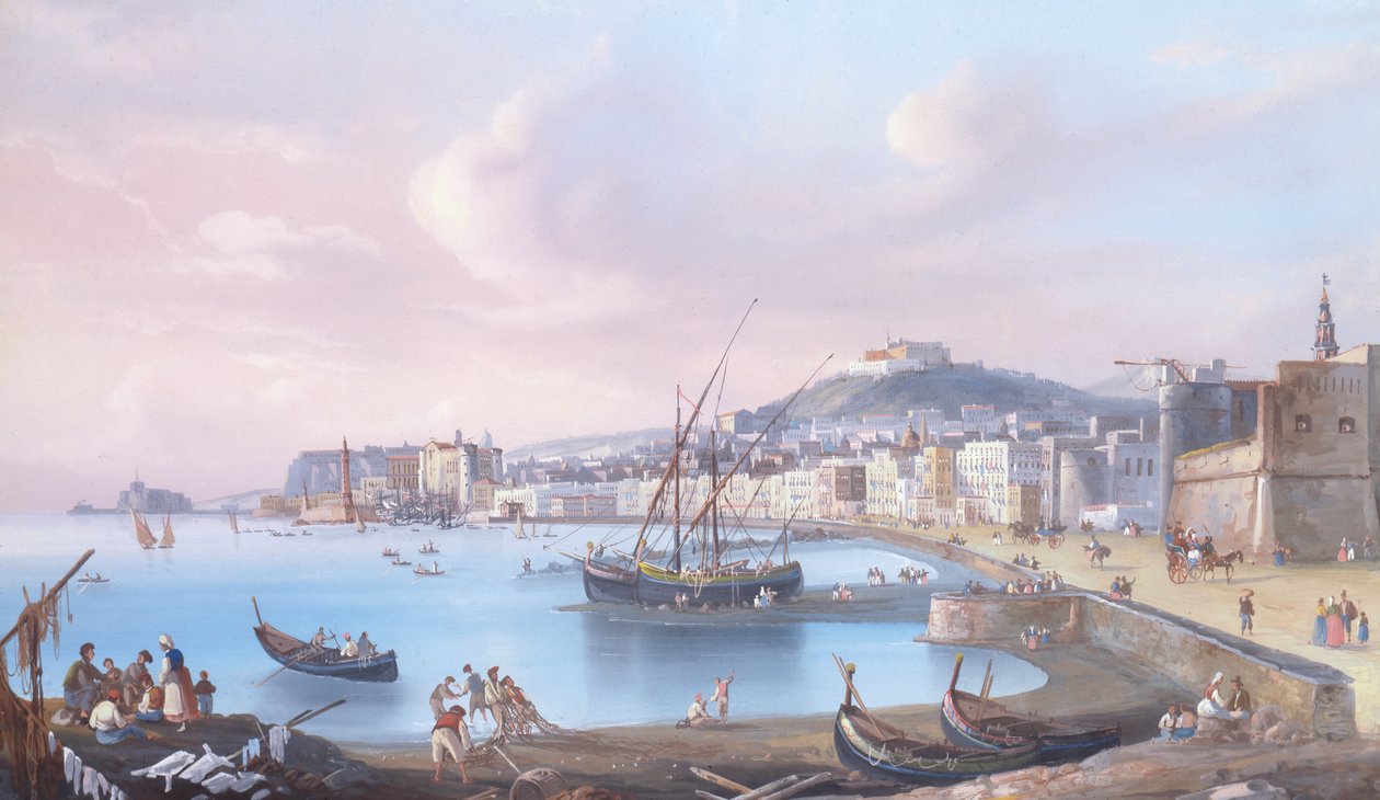 Neapel (gouache på papper) av Giuseppe Gustavo Scoppa