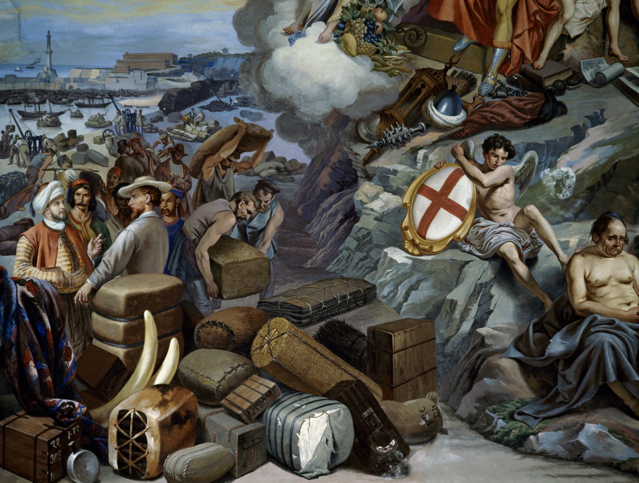 Ligurisk handel, målning av Giuseppe Isola (1808-1893), Italien av Giuseppe Isola
