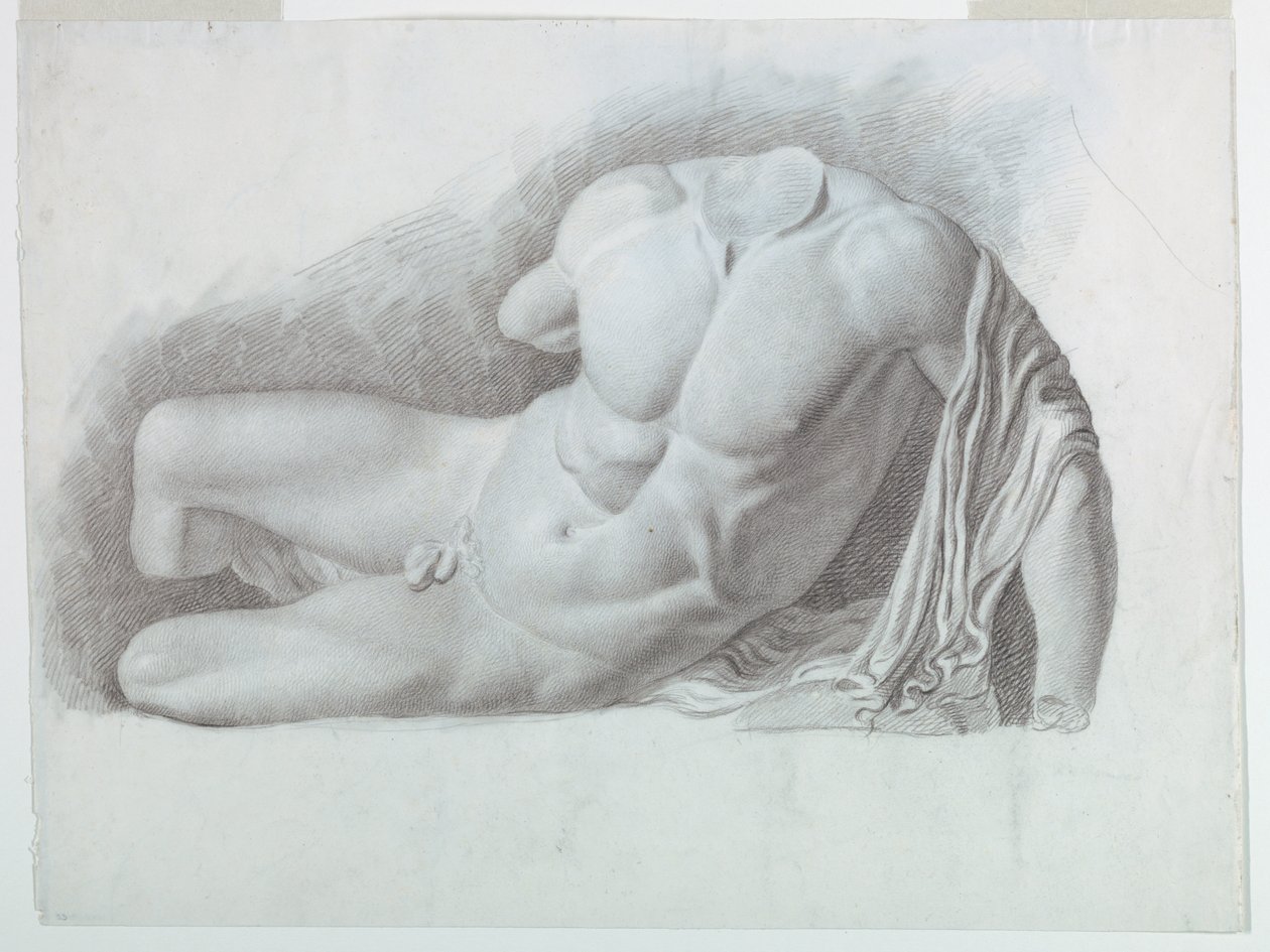 Akademisk studie av en rollbesättning av en klassisk naken av Giuseppe Longhi