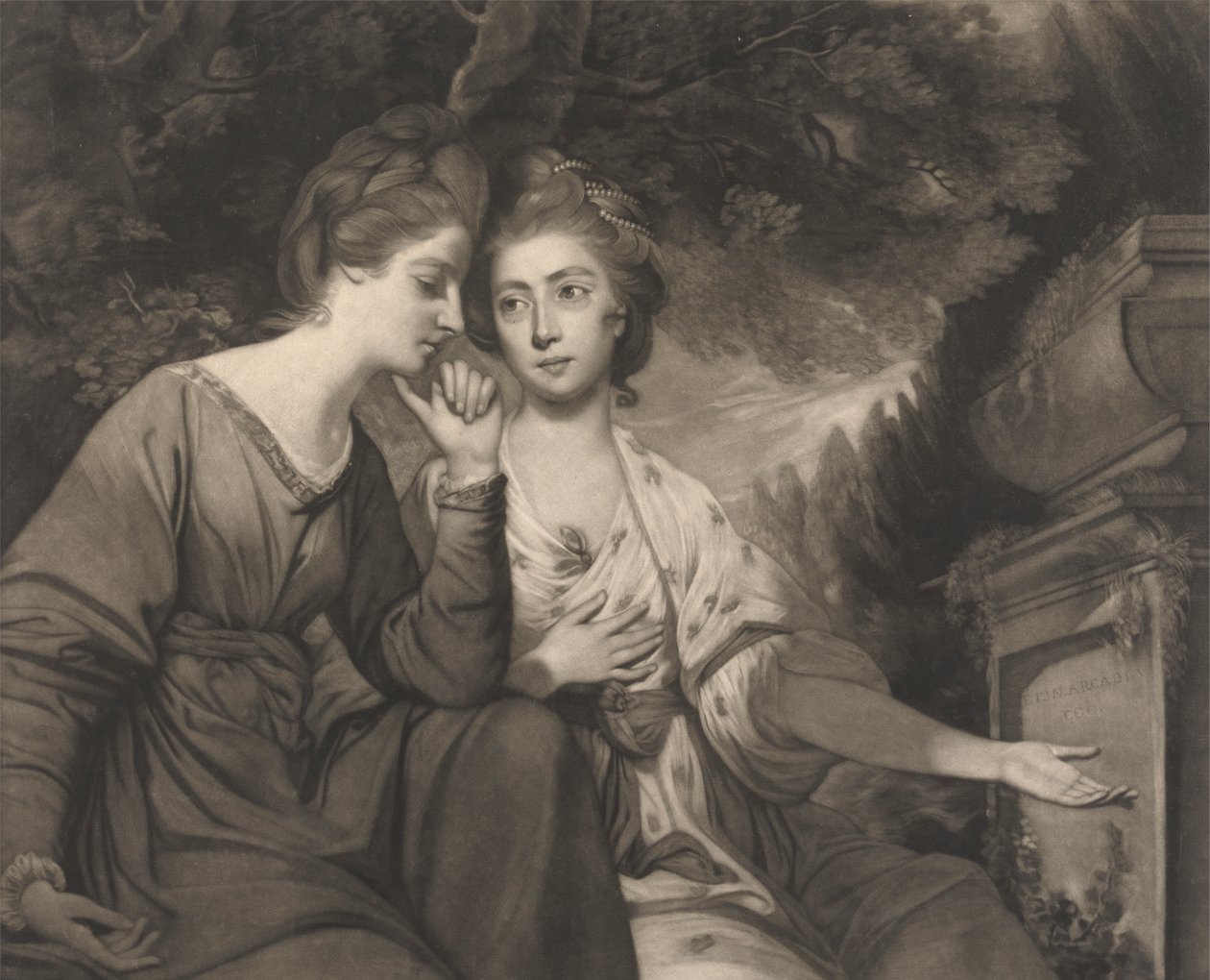 Mrs. Harriet Bouverie och Mrs. Frances Ann Crewe av Giuseppe Marchi