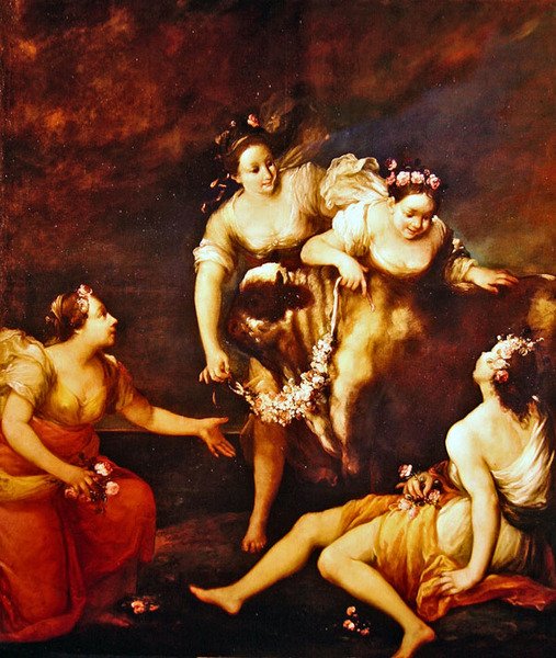 Europa och tjuren (olja på duk) av Giuseppe Maria Crespi