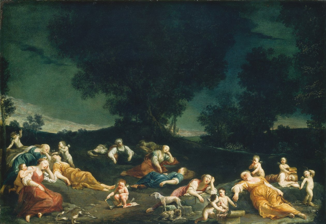 Cupids avväpna sovnymfer av Giuseppe Maria Crespi