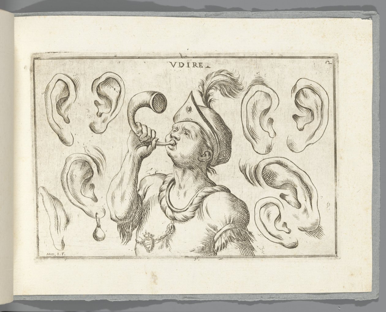hörsel Udire (titel på objekt) av Giuseppe Maria Mitelli