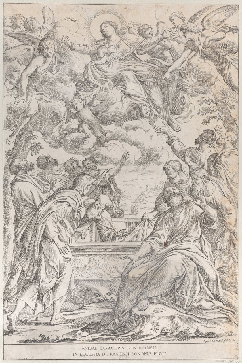 Plåt 3: Jungfruns antagande, 1678. av Giuseppe Maria Mitelli