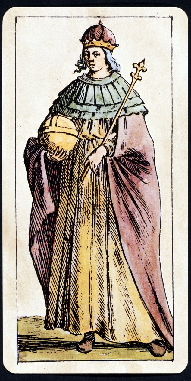 Papesse Jeanne avbildad på ett tarot-manuskript av C.M.Mitelli av Giuseppe Maria Mitelli
