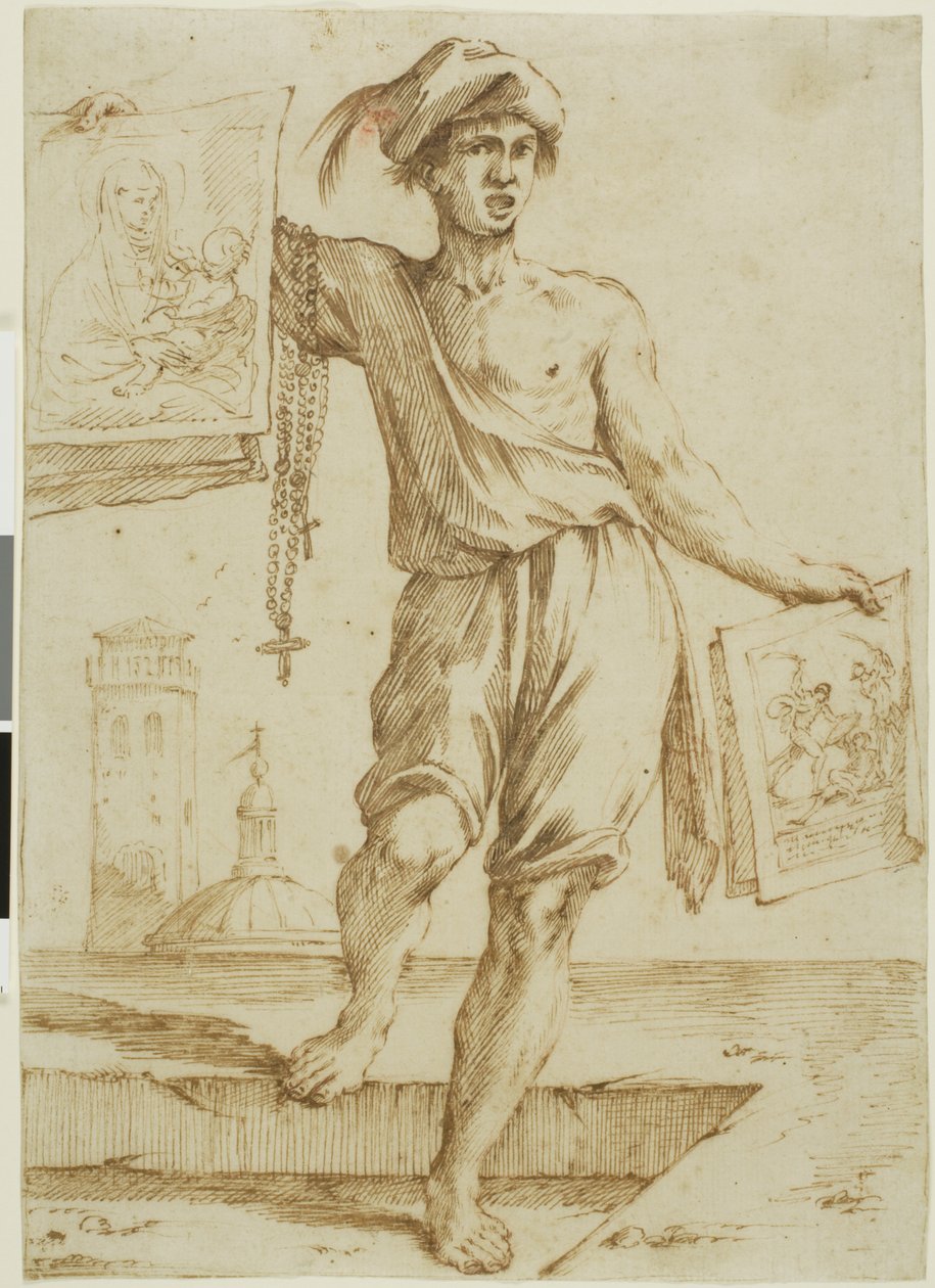 Försäljare av radband och heliga bilder av Giuseppe Maria Mitelli