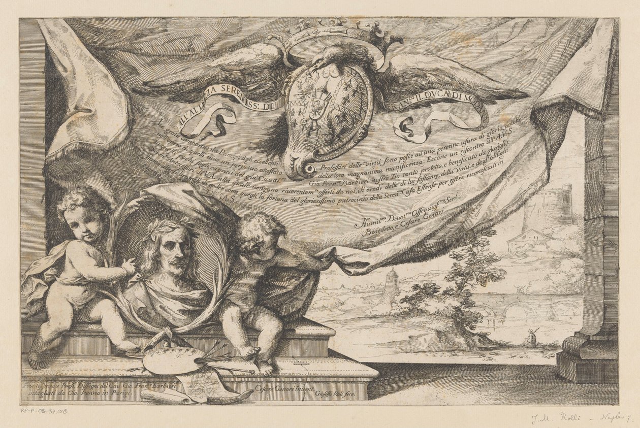 Ode till konstnären Guercino Landskapsdesign av Guercino (serietitel) av Giuseppe Maria Roli