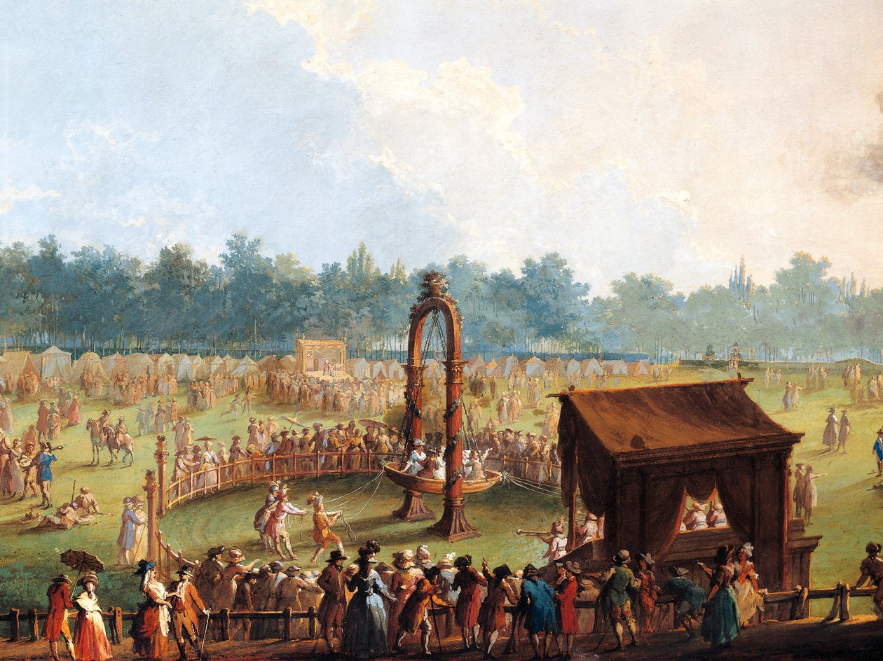 Firande på Cascine för att hedra Ferdinand III, Spel på ängen av Great Oak av Giuseppe Maria Terreni