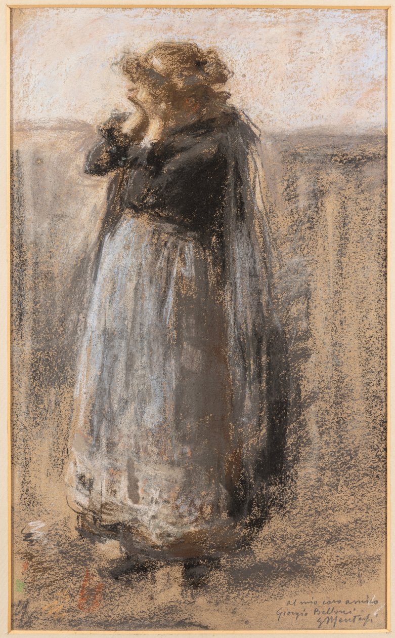 Sad Time (pastell på papper) av Giuseppe Mentessi