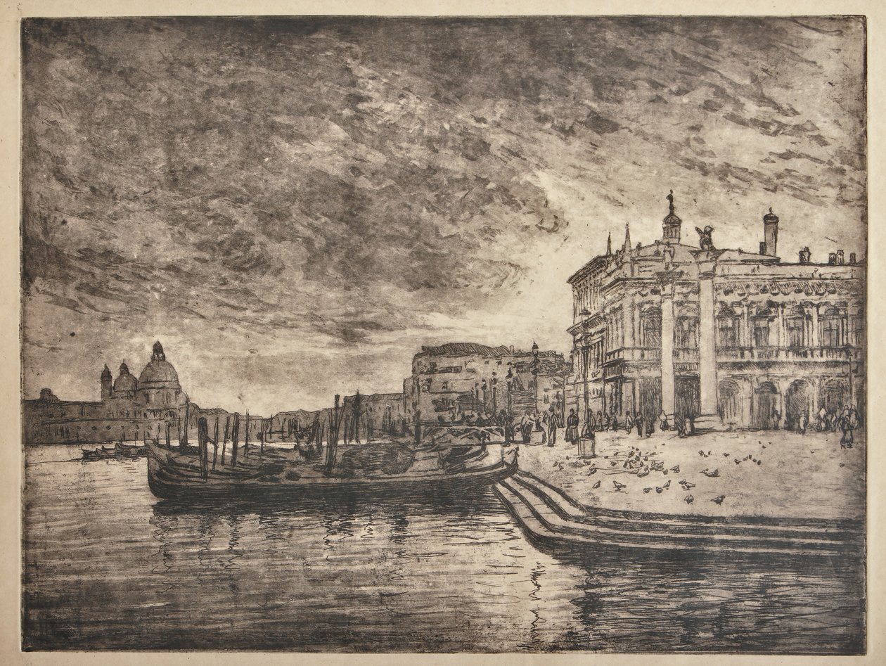 Kungliga slottet och salutbasilikan (etsning och akvatint på vitt papper) av Giuseppe Miti Zanetti