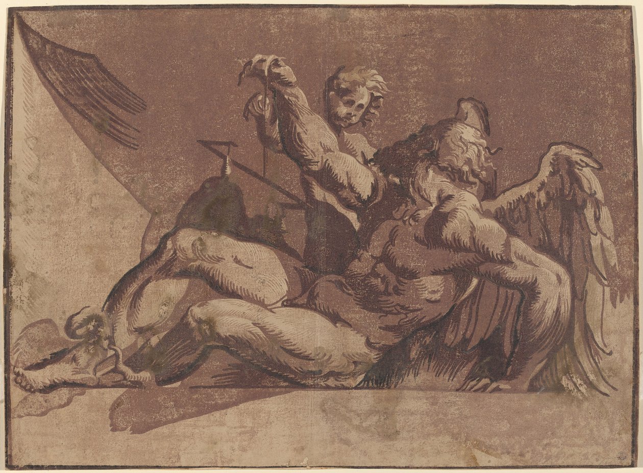 Saturnus av Giuseppe Nicolo Vicentino, after Giovanni Antonio Pordenone