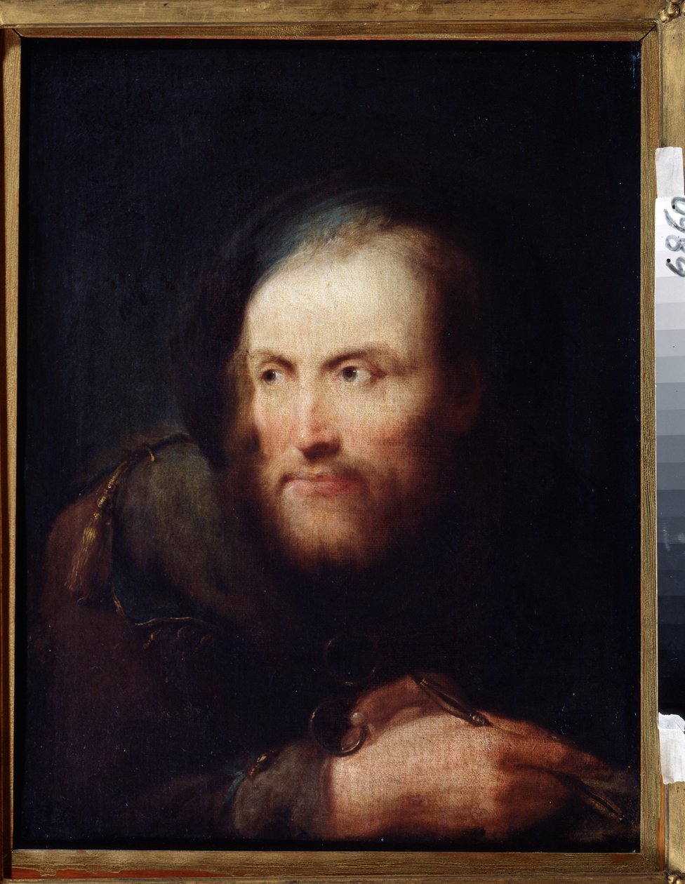 Porträtt av en man. (Porträtt av en man). Målning av Giuseppe Nogari (1699-1763). Italien, venetiansk skola i rokokostil. Olja på duk. Tulas nationalmuseum, Ryssland. av Giuseppe Nogari