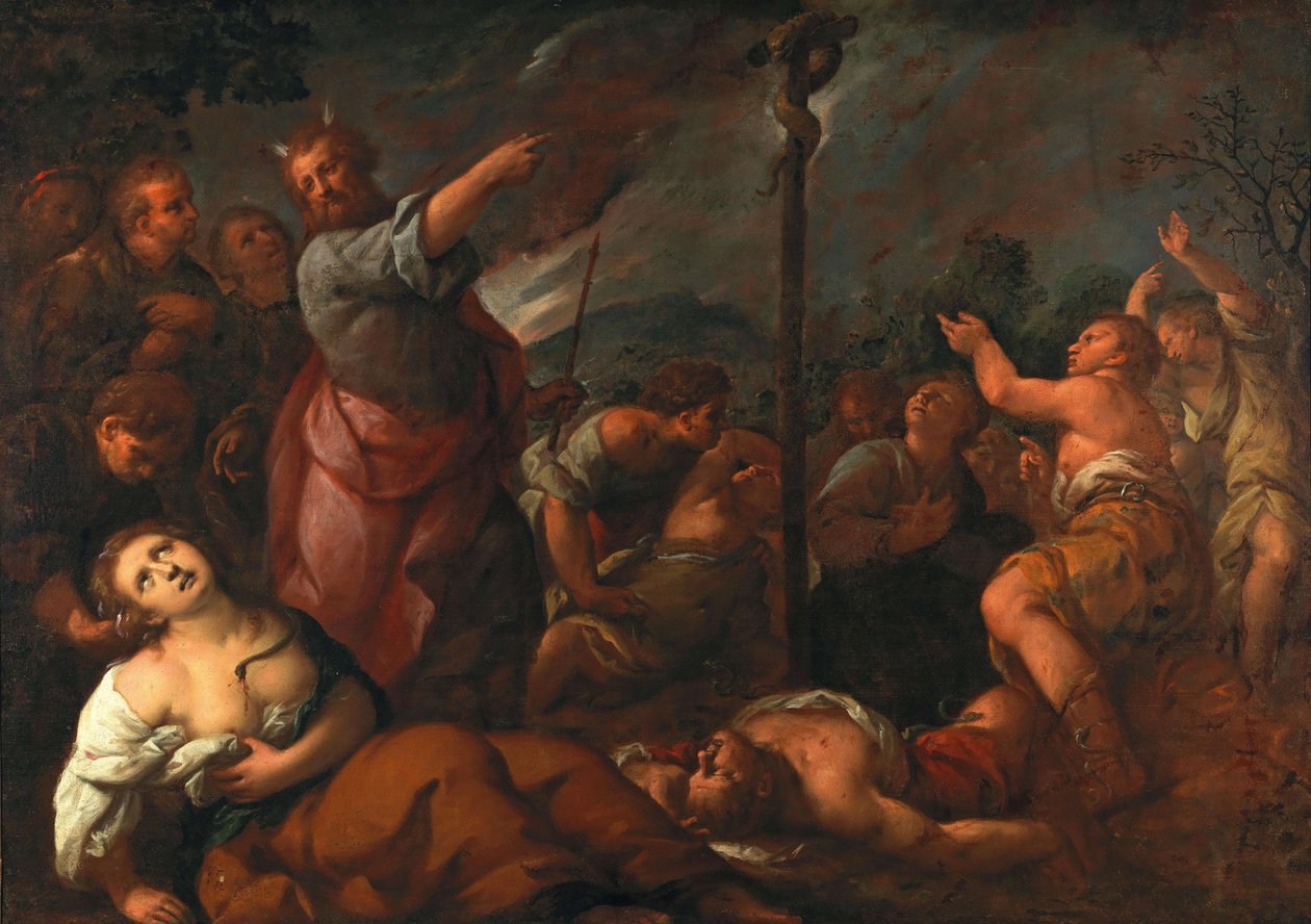 Moses och ormen av mässing av Giuseppe Nuvolone av Giuseppe Nuvolone