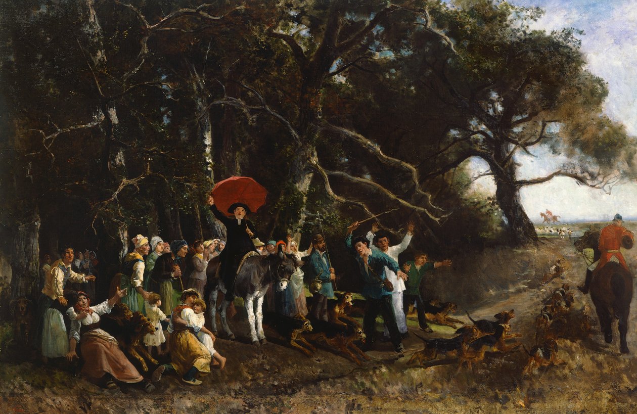 Predikan avbruten, av Giuseppe Palizzi (1812-1888), olja på duk av Giuseppe Palizzi