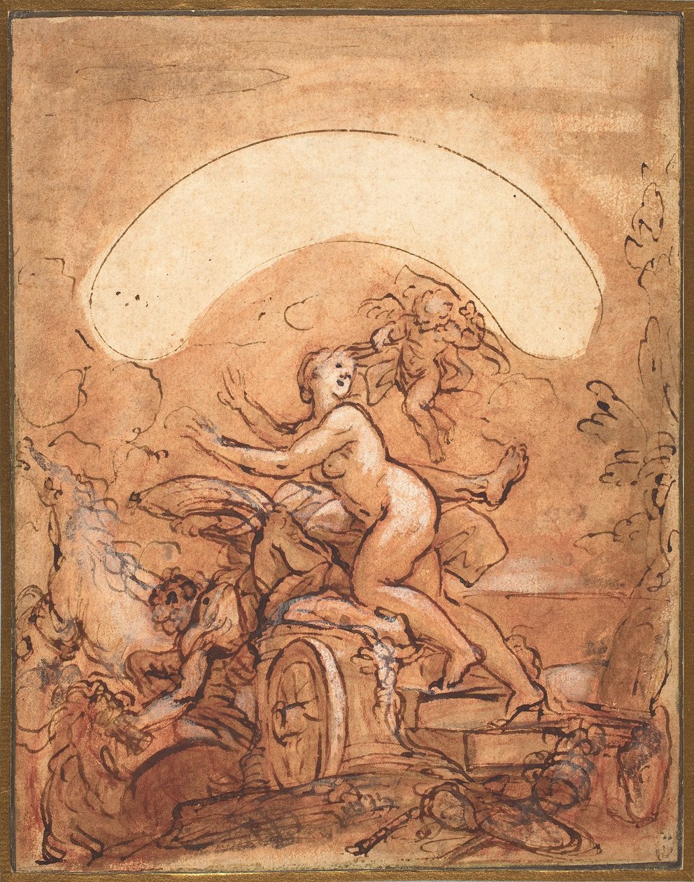 Auroras försök med avbruten tid, ca 1700 (gouache på papper) av Giuseppe Passeri
