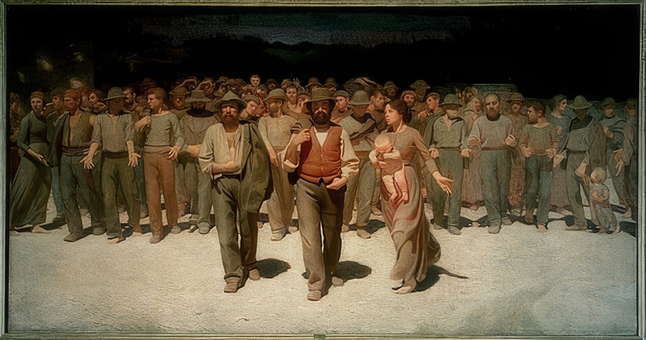Der vierte Stand (Fjärde ståndet). 1898-1901 av Giuseppe Pellizza da Volpedo