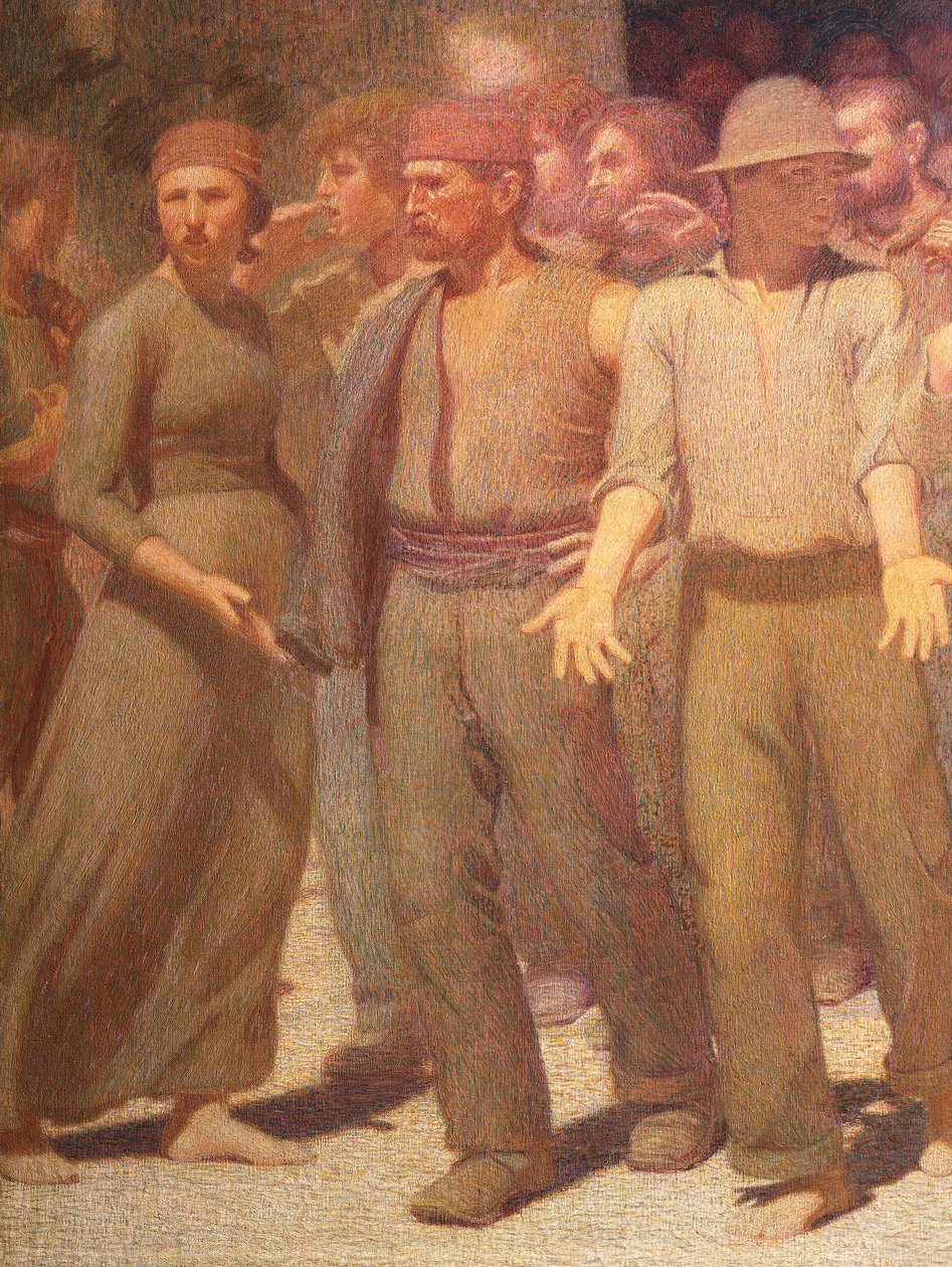 Den fjärde staten, av Giuseppe Pellizza da Volpedo, detalj av Giuseppe Pellizza da Volpedo
