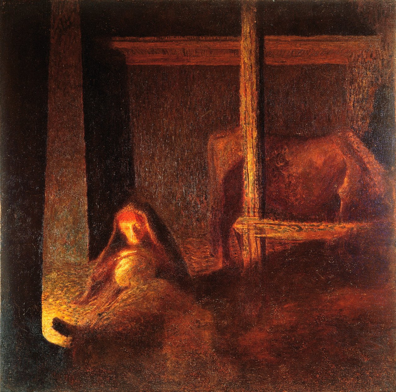 Den gamla kvinnan i ladan av Giuseppe Pellizza da Volpedo
