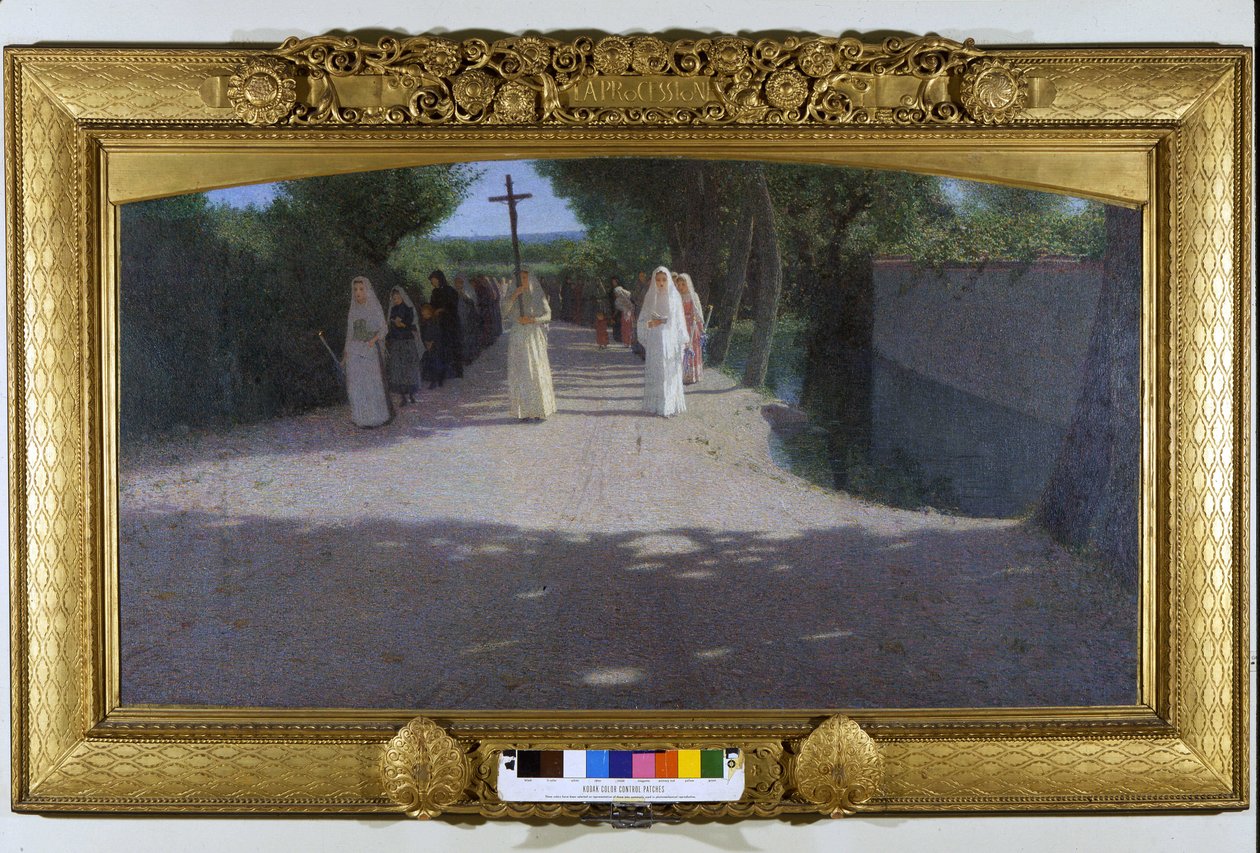 Kortegen. Målning av Giovanni Pellizza da Volpedo (1868-1907) av Giuseppe Pellizza da Volpedo