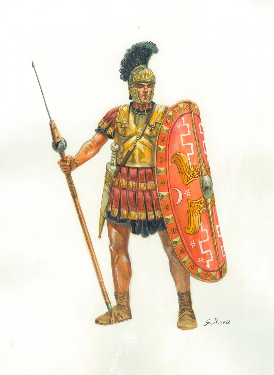 Antikens Rom: en soldat i pretoriangardet - Praetoriangardet - Illustration av Giuseppe Rava av Giuseppe Rava