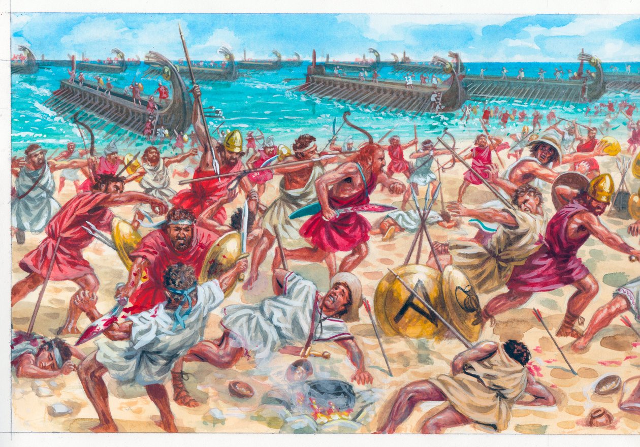 Slaget vid Aegospotami av Giuseppe Rava