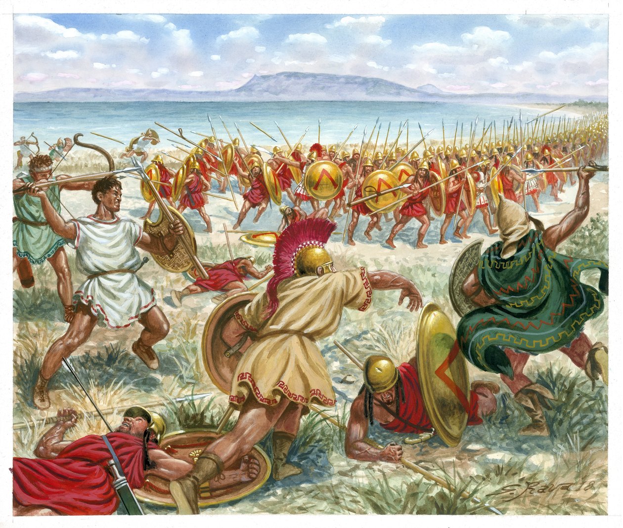 Slaget vid Lechaeum av Giuseppe Rava
