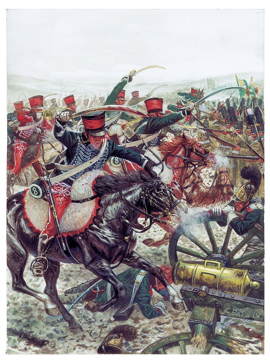 Första kejsardömet: anfall av den brigad som kommenderades av general Pierre Margaron (1765-1824) i slaget vid Austerlitz den 2/12/1805 - Första kejsardömet: anfall av den brigad som kommenderades av general Margaron i slaget vid Austerlitz den 2 december  av Giuseppe Rava