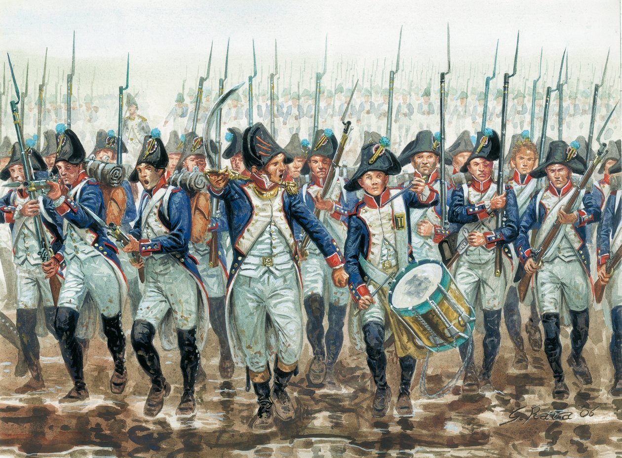 First empire: infantry de line francaise en 1805 - Första kejsardömet: franska linjens infanteri 1805 - Illustration av Giuseppe Rava av Giuseppe Rava