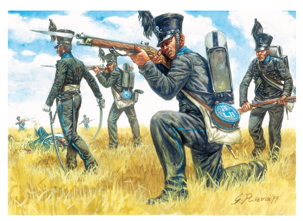 Första imperiet: infanteriregementet av svarta Brunswickers - Första imperiet: infanteriregementet av Brunswick Leib-bataljonen (illustration) av Giuseppe Rava