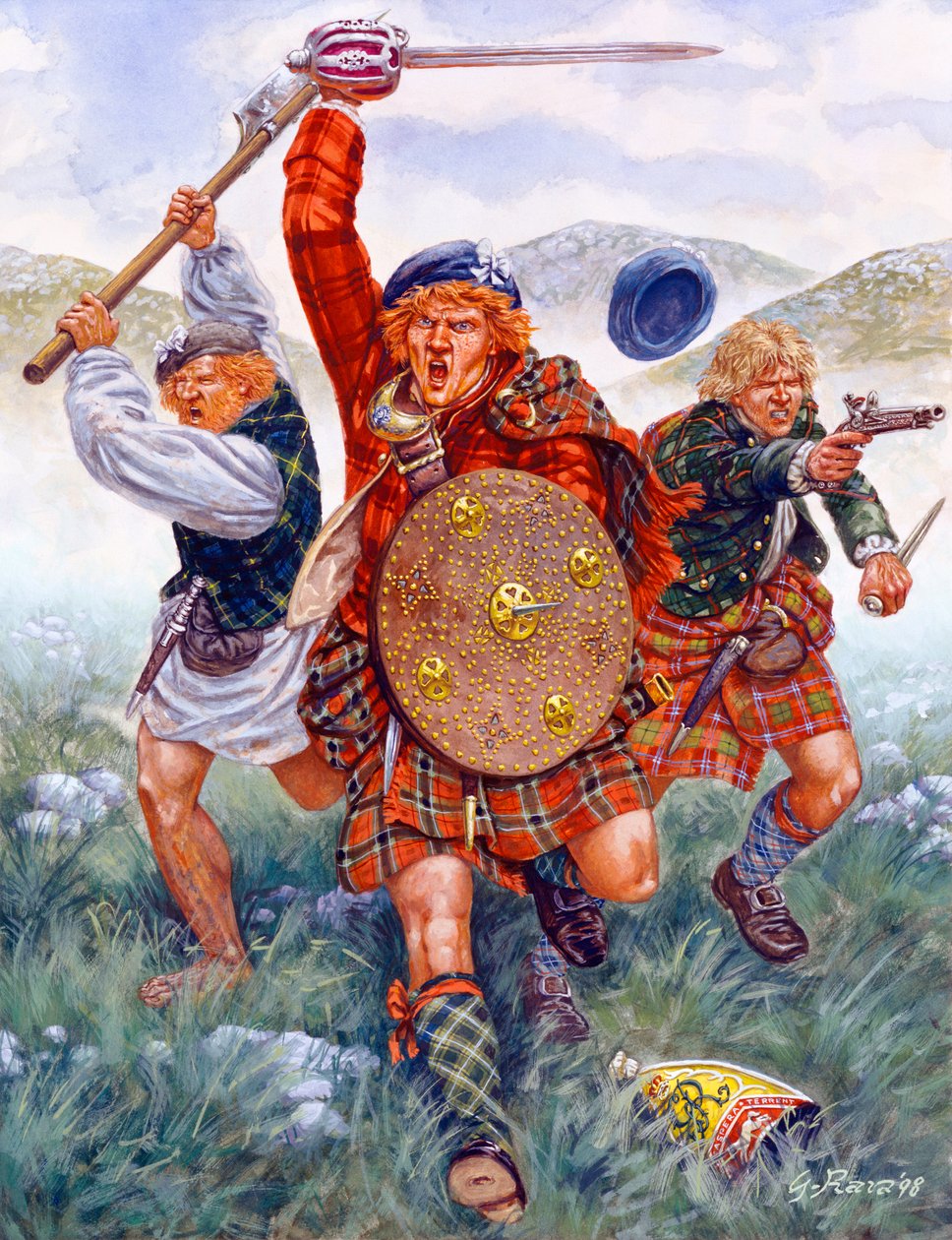 Det sista jakobitiska upproret: Highlanders anfall vid slaget vid Culloden 1746 av Giuseppe Rava