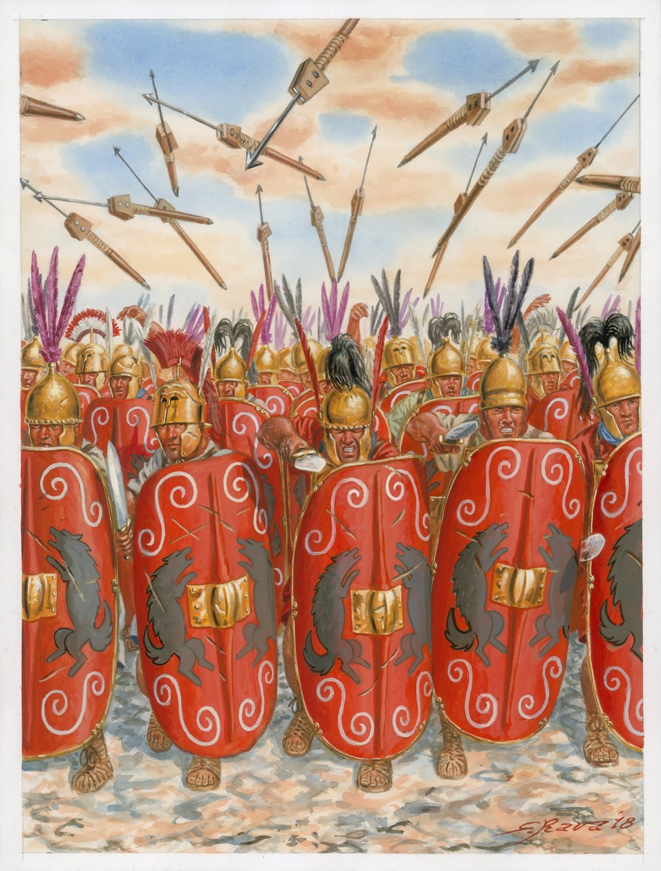 Republikanska romerska legionärer i strid av Giuseppe Rava