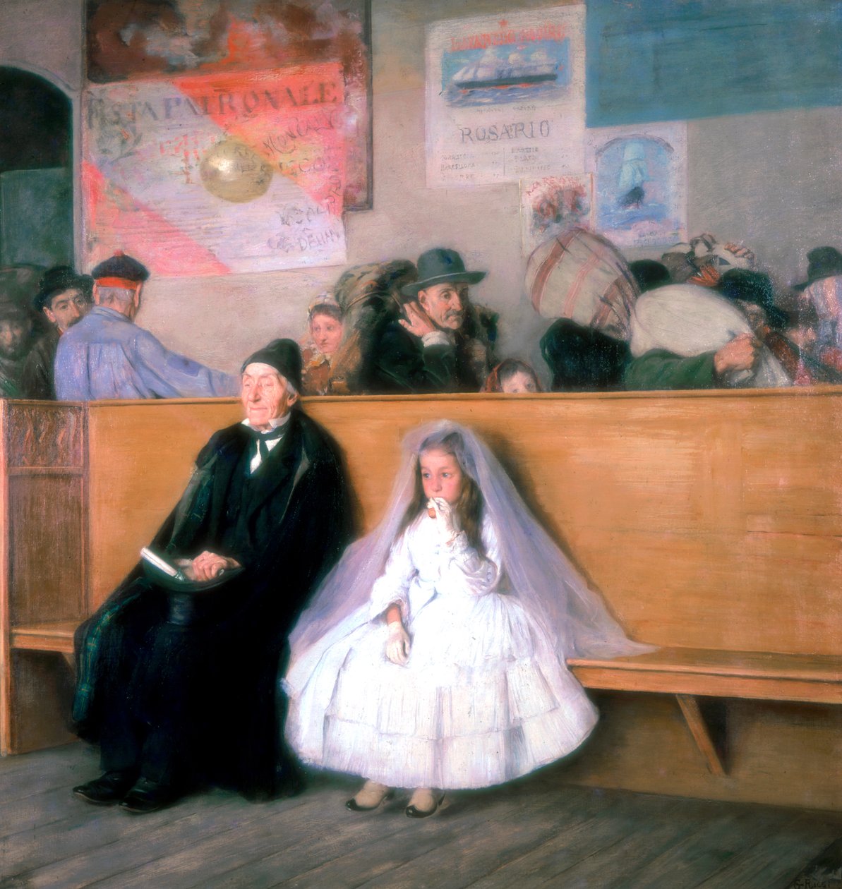 På stationen, c1870-1900 av Giuseppe Ricci