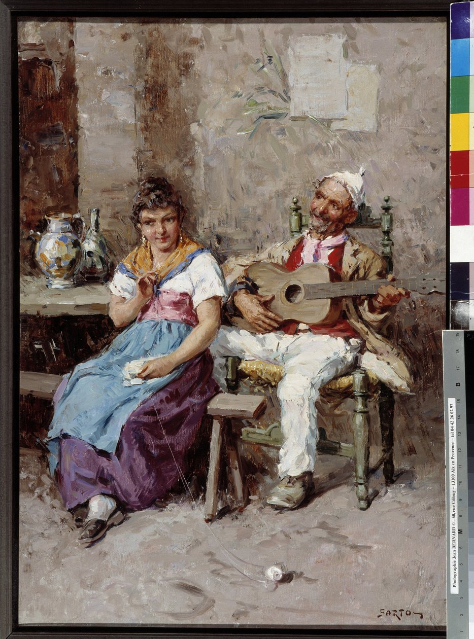 Taverna scenmålning av Giuseppe Sartori (1863-1922) Obligatoriskt omnämnande: Samlingsstiftelsens hälsningar från Provence, Marseille av Giuseppe Sartori