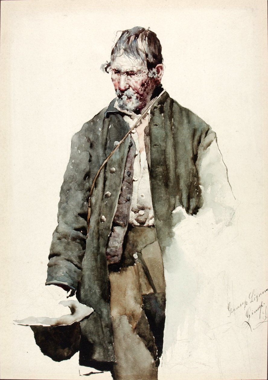 Studie av en gammal man, sent 1800-tidigt 1900-tal. av Giuseppe Signorini