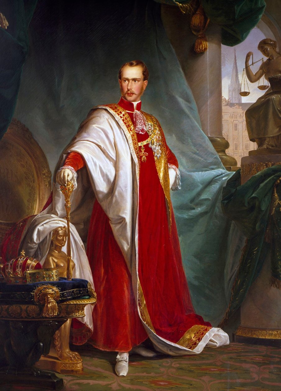 Italienska: Porträtt av Franz Joseph, kejsare av Österrike Porträtt av Franz Joseph, kejsare av Österrike av Giuseppe Sogni