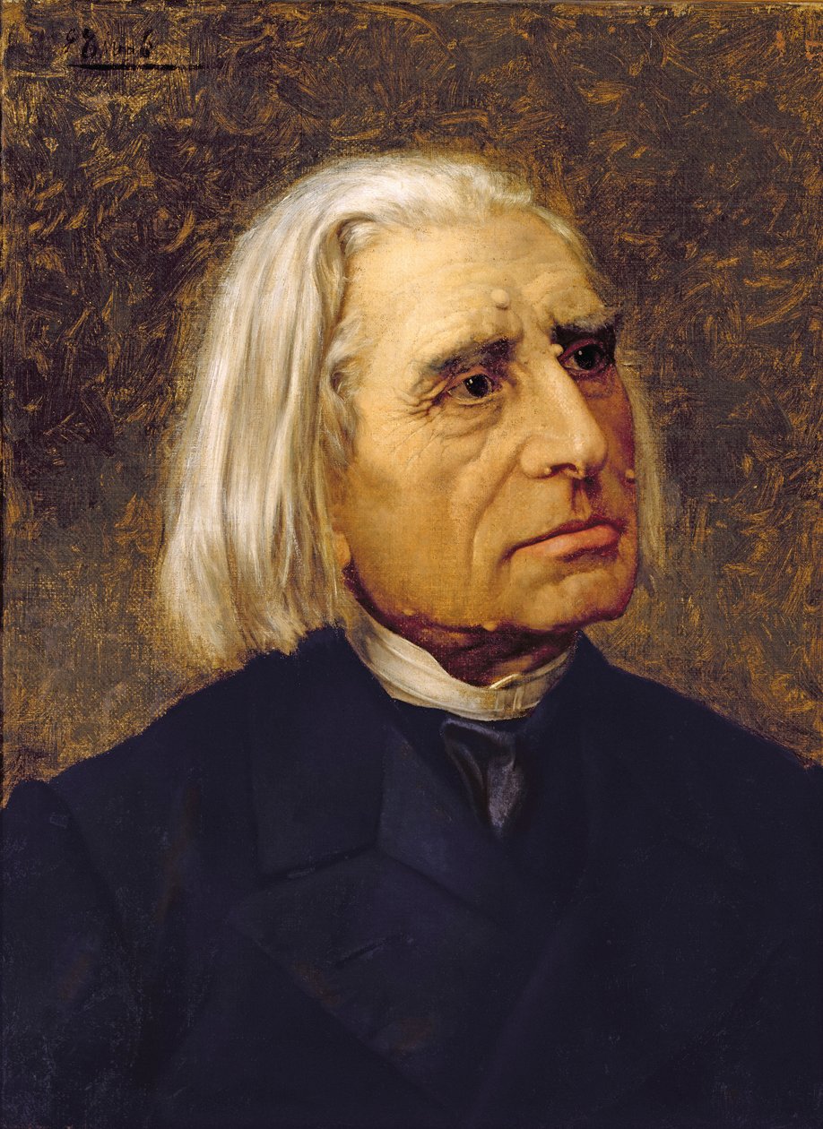 Porträtt av Franz Liszt (1811-86) (olja på duk) av Giuseppe Tivoli