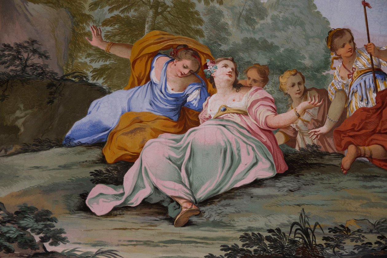 Representationer av myten om Diana, av Domenico och Giuseppe Valeriani, fresk av Giuseppe and Valeriani Domenico Valeriani
