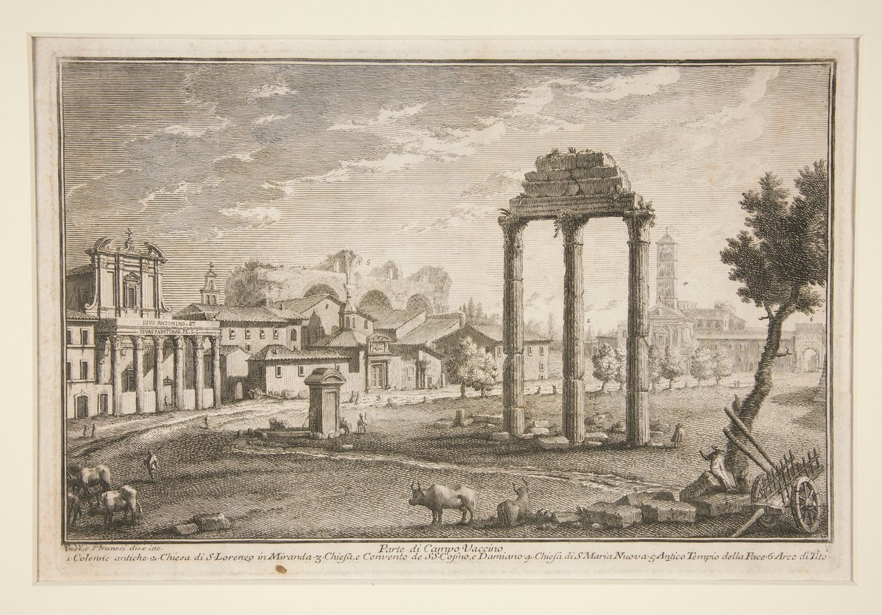 Del av Campo Vaccino (del av Campo Vaccino) av Giuseppe Vasi