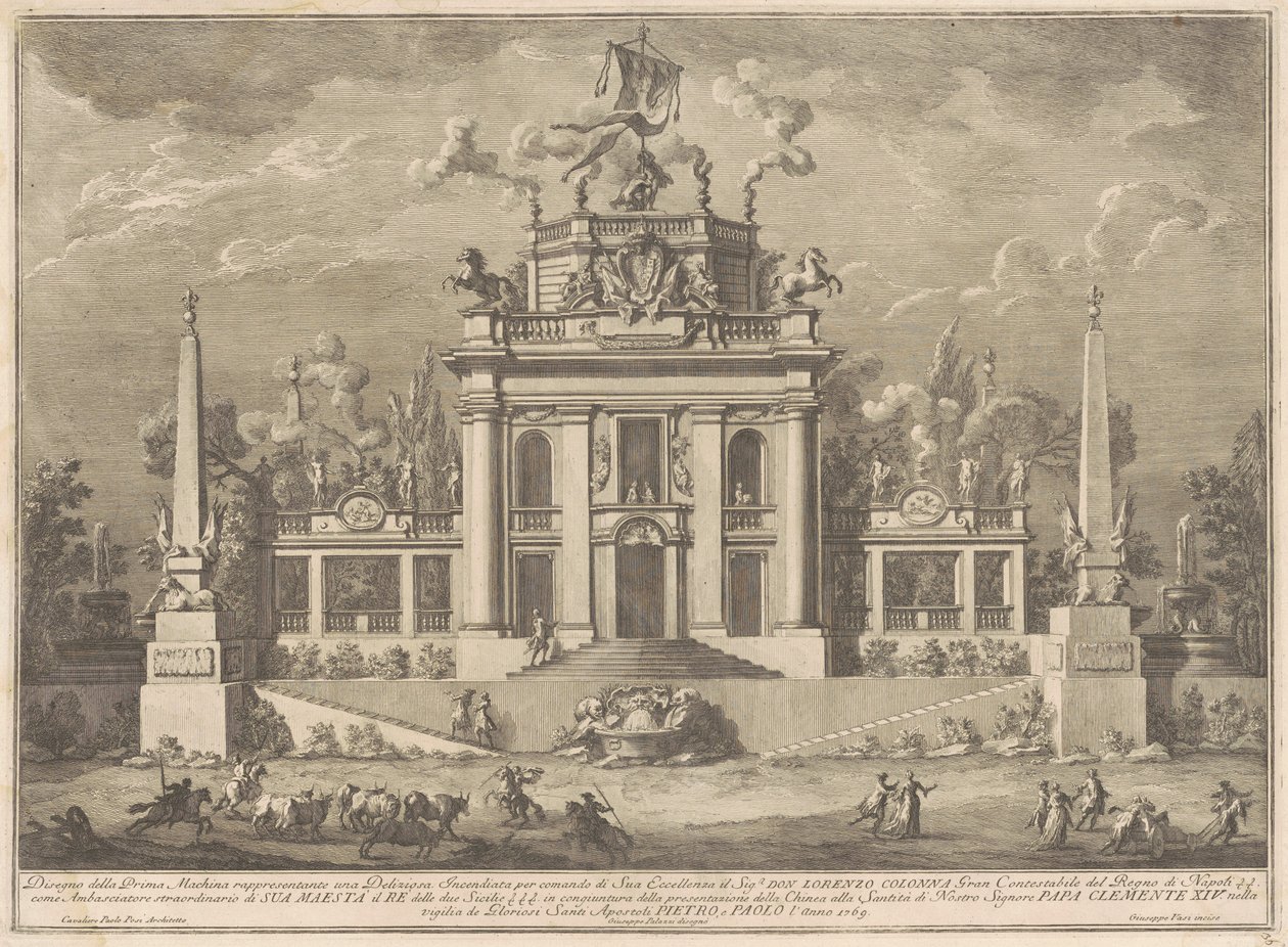 Den första maskinen för Kina 1769: En "läcker" av Giuseppe Vasi, after Giuseppe Palazzi, after Paolo Posi