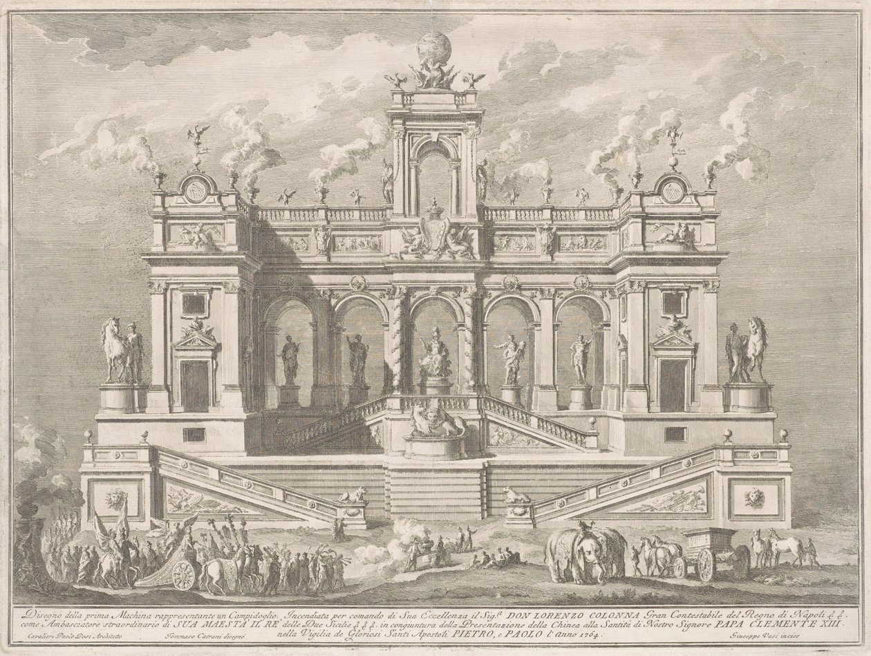 Prima Macchina för Kina 1764: A Capitol Building av Giuseppe Vasi, after Tommaso Catrani, after Paolo Posi