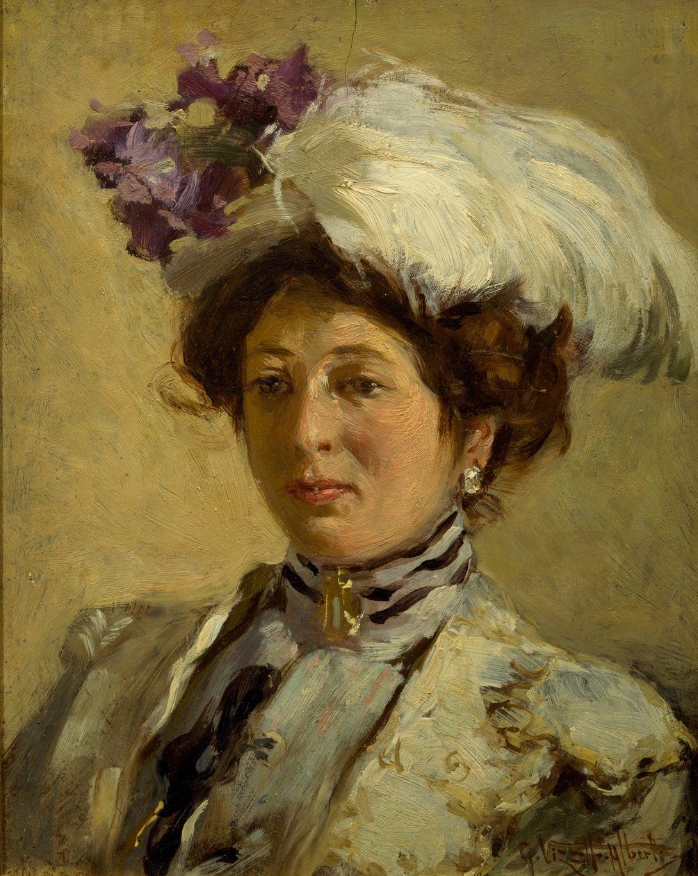 Porträtt av grevinnan Ida Antonio Zeno, av Giuseppe Alberti Vizzotto (1862-1931) av Giuseppe Vizzotto Alberti
