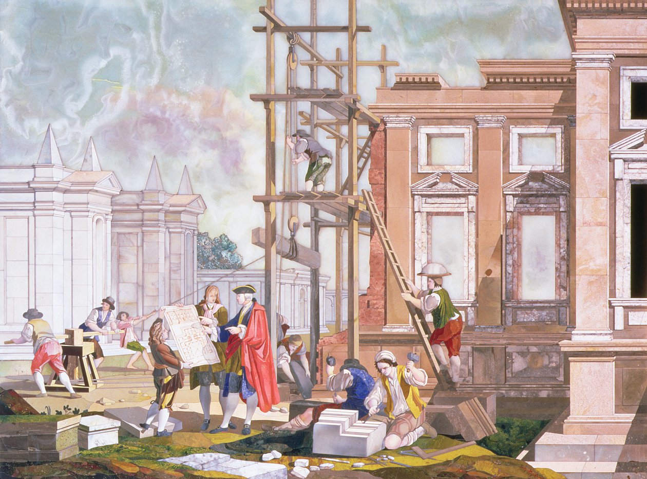 Arkitektur, från en serie om fyra som illustrerar de sköna konsterna, c.1780 av Giuseppe Zocchi