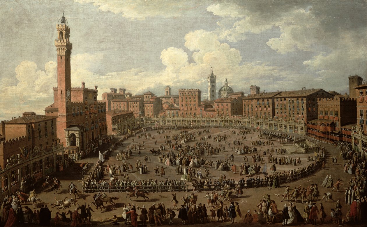 The Palio, Piazza del Campo, Siena av Giuseppe Zocchi