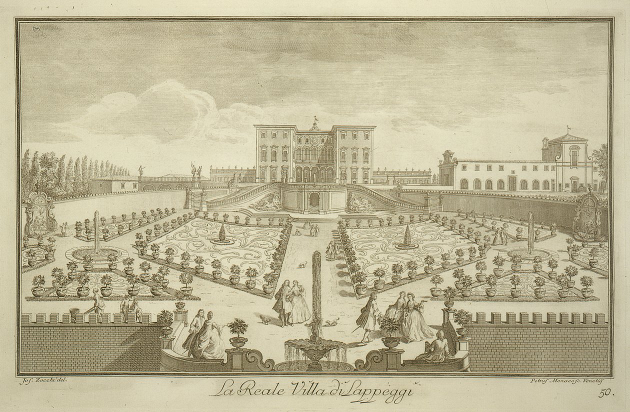 Villa Lappeggi, från Views of Toscany, publicerad c.1744-57 av Giuseppe Zocchi