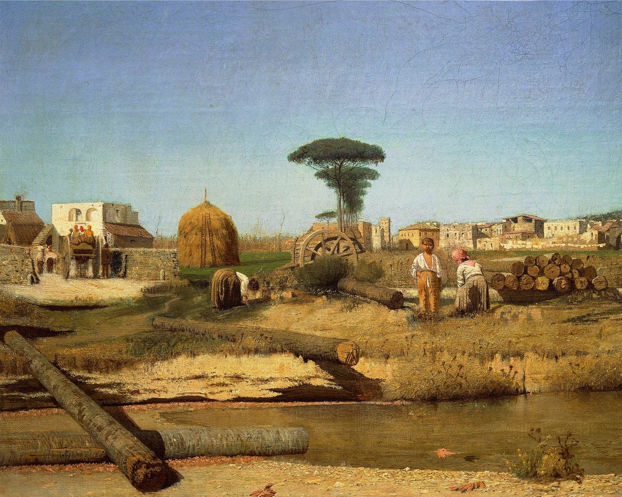 Bondgård nära Neapel av Giuseppe or Joseph de Nittis